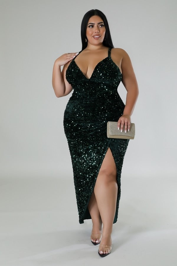 The Glam Girl Plus Size Sequins Dress